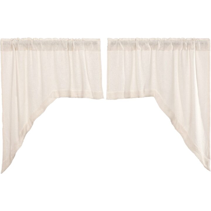 Burlap Antique White Swag Set of 2 36x36x16 - Image 2
