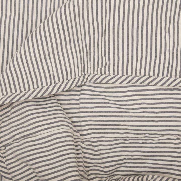 Hatteras Seersucker Blue Ticking Stripe Twin Quilt Coverlet 68Wx86L - Image 6