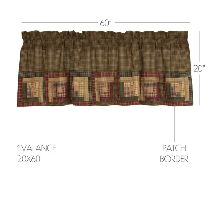 Tea Cabin Valance Log Cabin Block Border 20x60 - Image 4