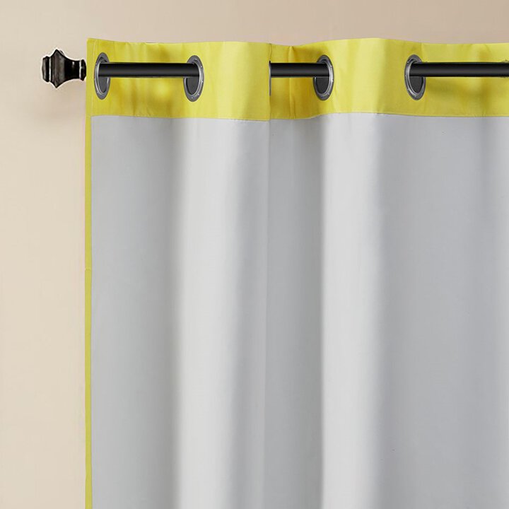 Intelligent Design Alex Chevron Printed Room Darkening Grommet Top Panel Pair in Yellow, 2-PK 42x84" ID40-553 - Image 4