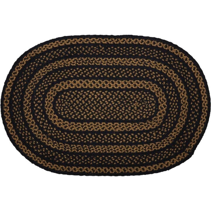 Black & Tan Jute Rug Oval 24x36 - Image 3
