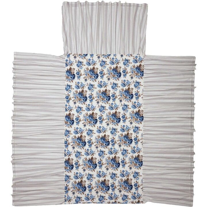 Annie Blue Floral Ruffled Twin Coverlet 76x39+27 - Image 3