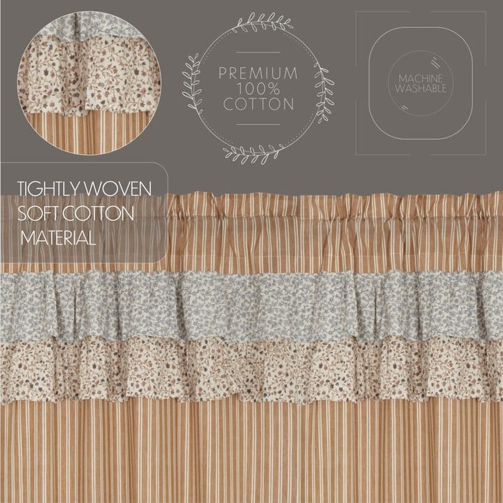 Kaila Ticking Gold Ruffled Panel Set of 2 84x40 - Image 5