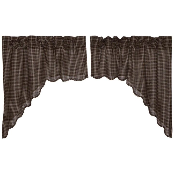 Kettle Grove Plaid Swag Scalloped Set of 2 36x36x16 - Image 2