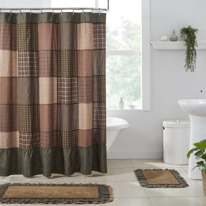 Crosswoods Patchwork Shower Curtain 72x72