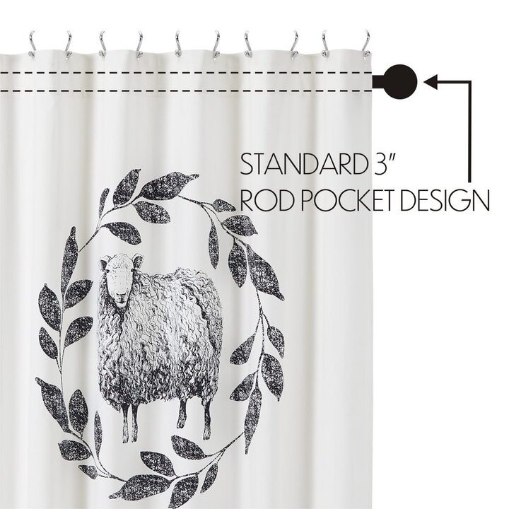 Sawyer Mill Black Sheep Shower Curtain 72x72 - Image 6