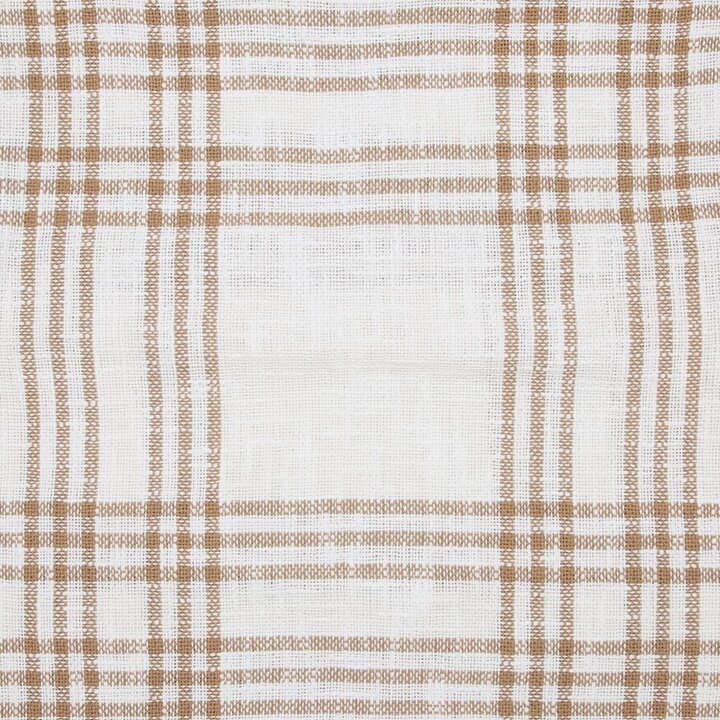 Wheat Plaid Fabric Pillow 18x18 - Image 4