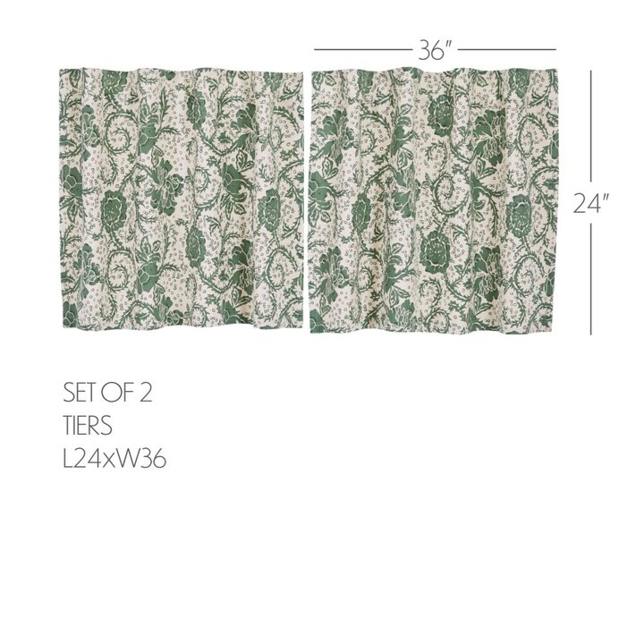 Dorset Green Floral Tier Set of 2 L24xW36 - Image 5