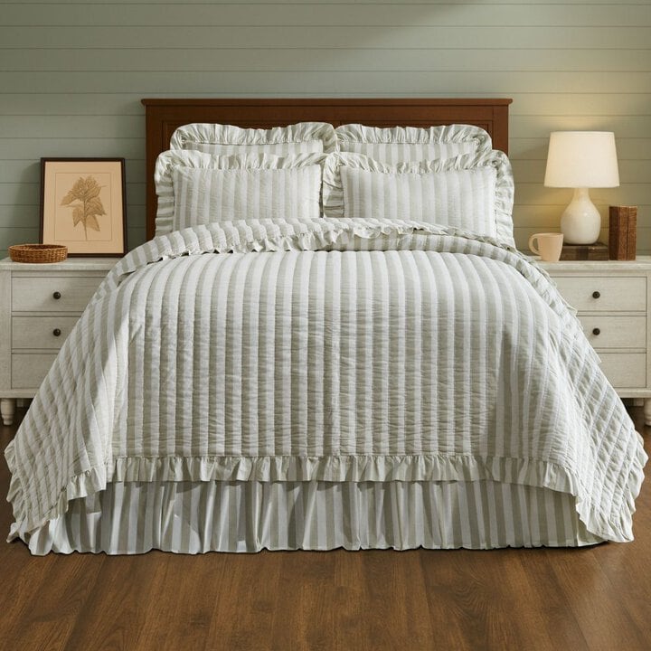 Finders Keepers Ruffled Queen Quilt 94Wx94L