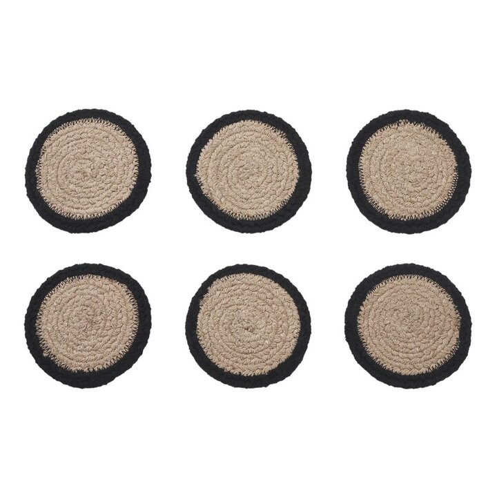 Raven Harvest Autumn Stenciled Drink Coasters Durable Tabletop Protectors, Set of 6 for Fall Decor - Image 3