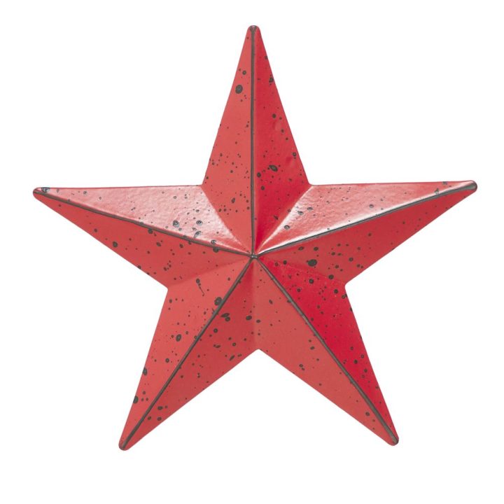 Metal Star Speckled Barn Red Distressed 4×4 – eBedding4You