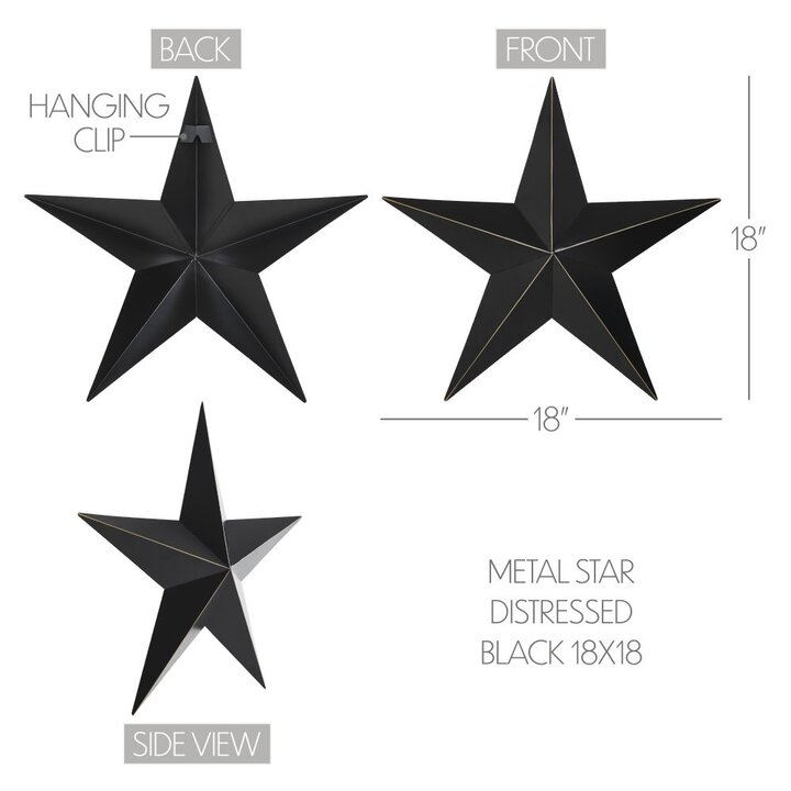 Metal Star Black Distressed 18x18 - Image 5