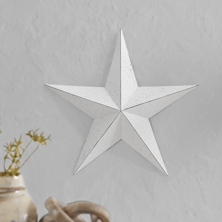 Metal Star Speckled White Distressed 18x18