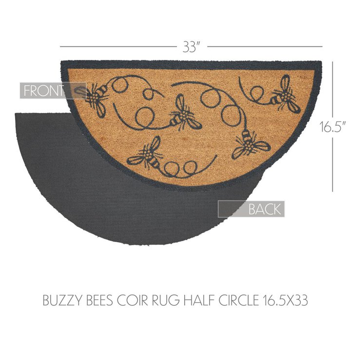 Buzzy Bees Coir Rug Half Circle 16.5x33 - Image 4