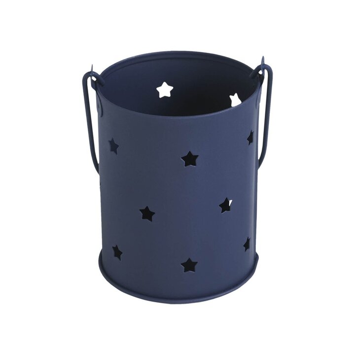 Starry Night Navy Metal Candle Holder 3.75x3x3 - Image 3