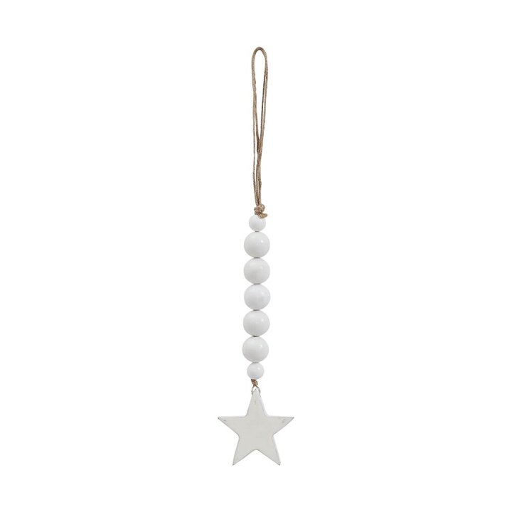 White Beads & Star Ornament 6x2 - Image 2