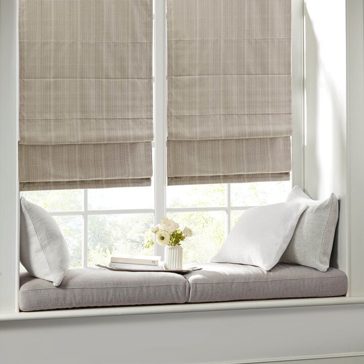Madison Park Galen Basketweave Cordless Roman Shade Collection in Taupe, 31x64" MP40-7323 - Image 3