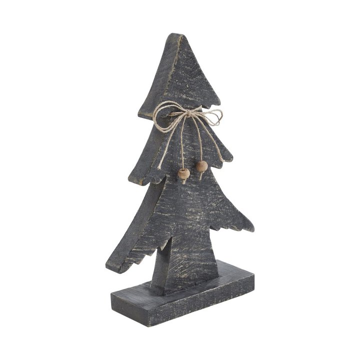 Three-Tiered Pine Distressed Dark Grey Wooden Tree Large 11x7x2.5 - Image 2