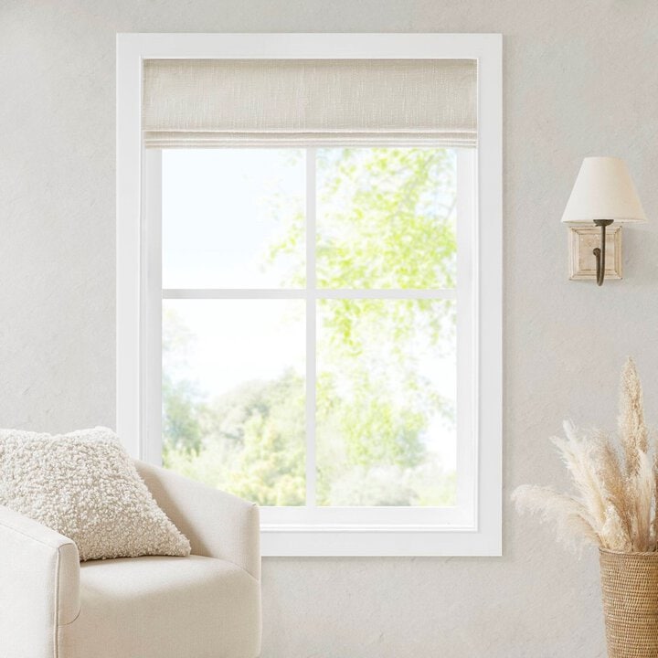 Madison Park Quincy Cordless Roman Shade in Linen, 31x64" MP40-9002 - Image 2