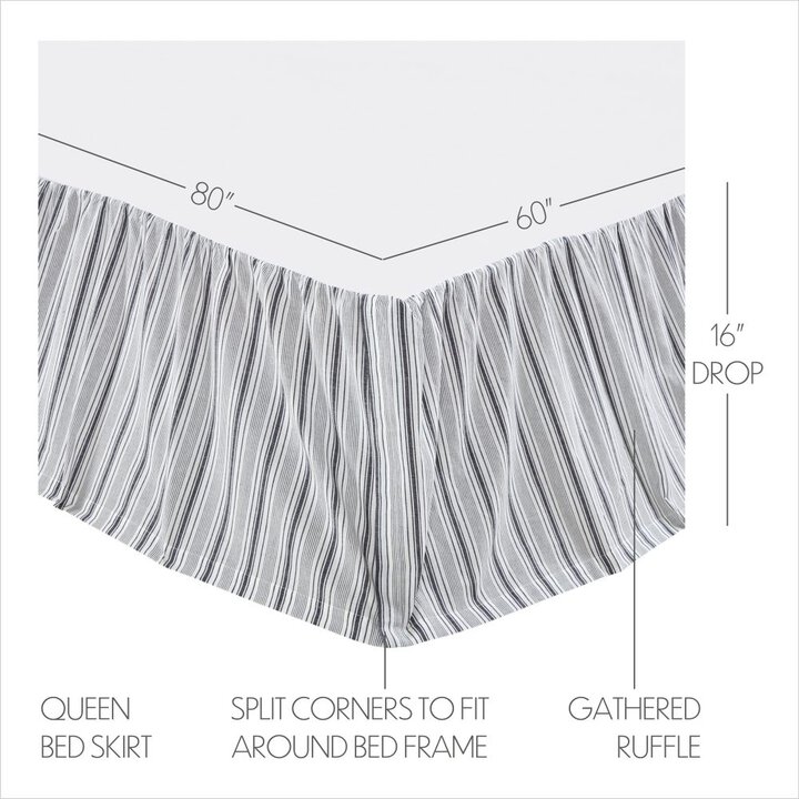 Sawyer Mill Black Queen Quilt 90Wx90L 4pc Bundle (Quilt, Bed Skirt, Pillow Cases) - Image 7