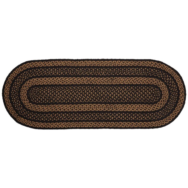 Black & Tan Jute Runner 13x36 - Image 4