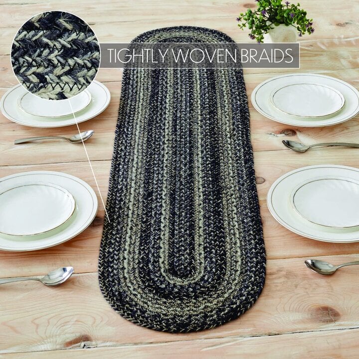 Sawyer Mill Black White Jute Oval Runner 12x48 - Image 4