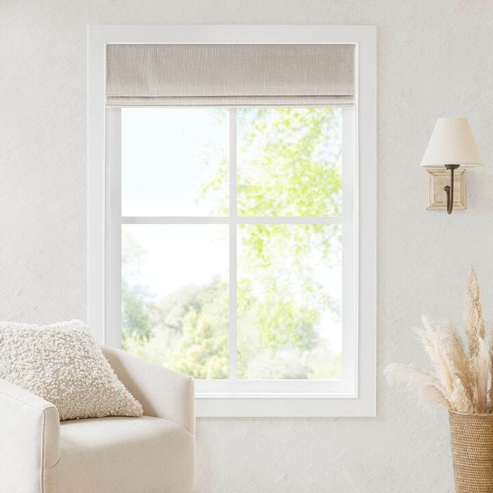 Madison Park Quincy Cordless Roman Shade in Linen, 31x64" MP40-8662 - Image 3