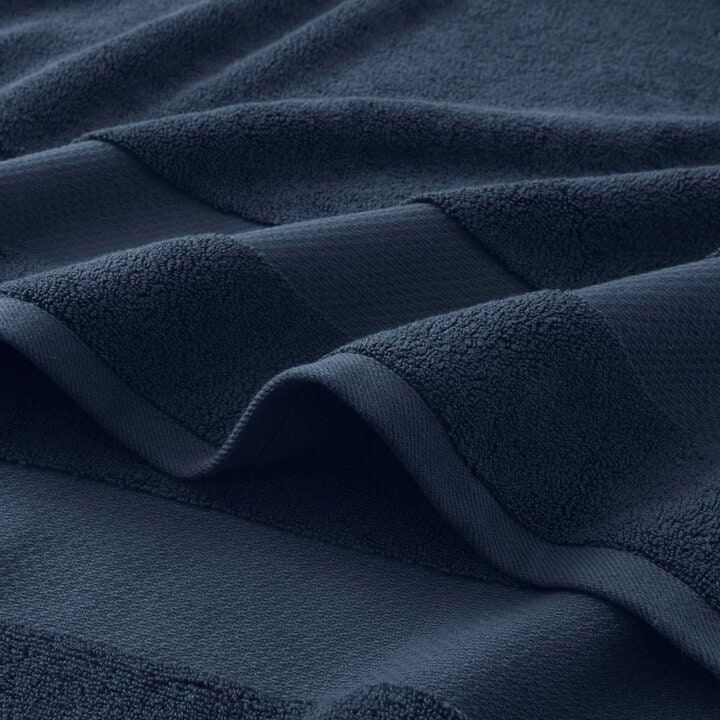 Madison Park Signature Turkish Cotton 6 Piece Bath Towel Set in Navy, 6-Piece MPS73-468 - Image 2