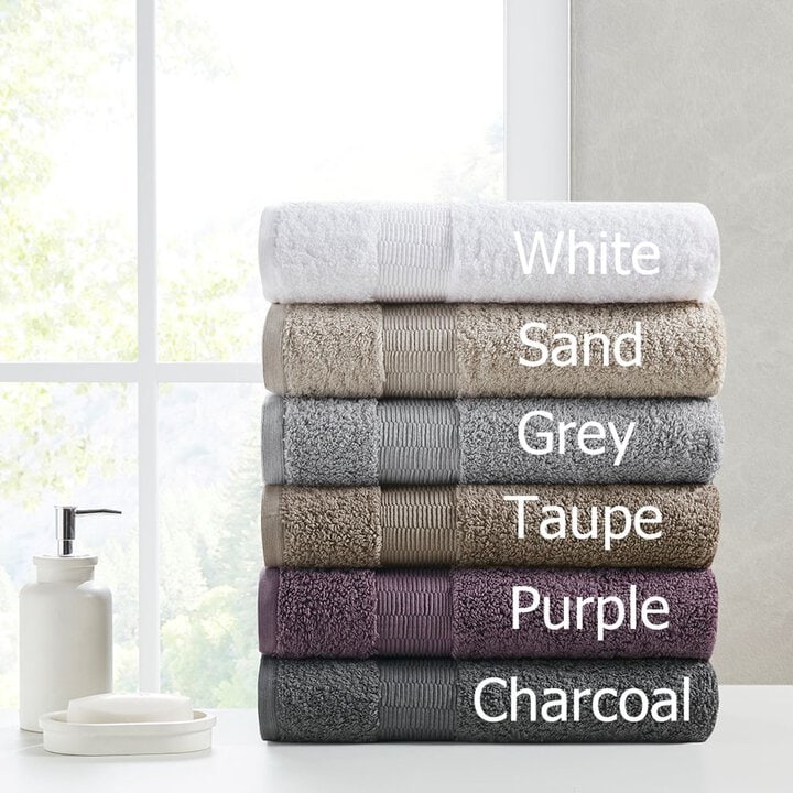 Madison Park Signature Luce 100% Egyptian Cotton 6 Piece Towel Set in Sand, 6-Piece MPS73-426 - Image 4