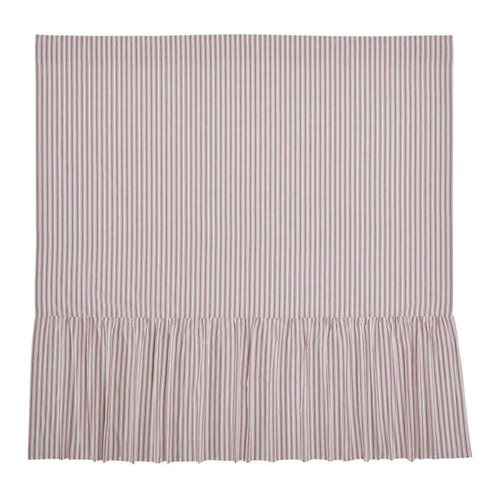 Timeless Ticking Red Ruffled Shower Curtain 72Lx72W - Image 4