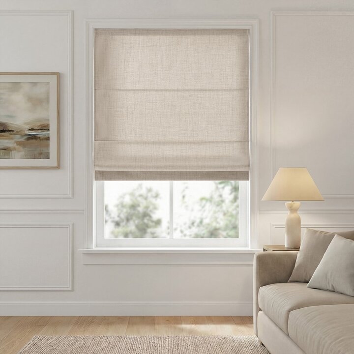 Madison Park Mira Cordless Roman Shade in Neutral, 31x64" MP40-9031