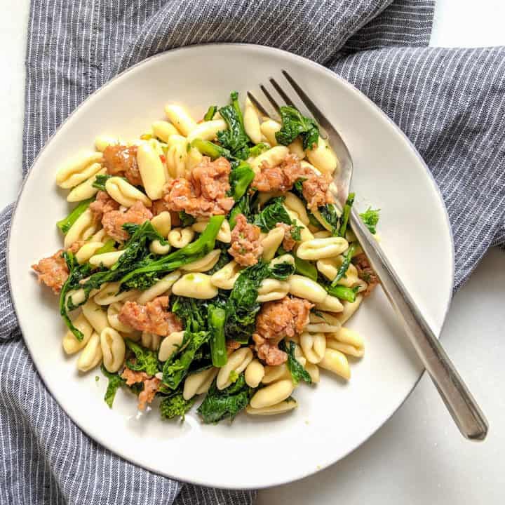 cavatelli with broccoli rabe and sausage