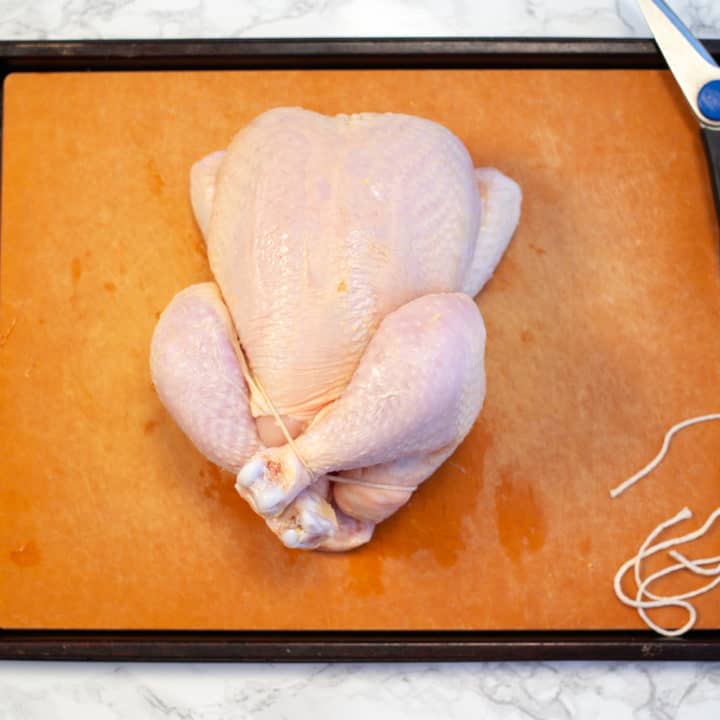 trussed whole chicken