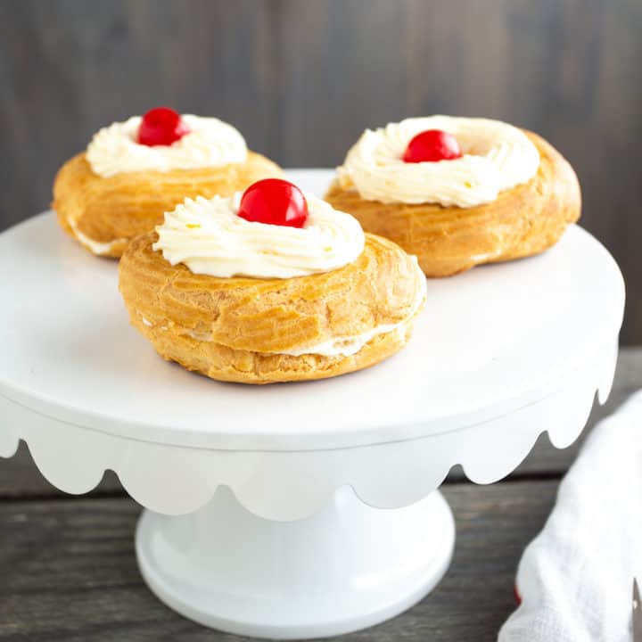 Zeppole (Italian cream puffs) are ricotta-filled pastries traditionally made for the feast of St. Joseph, and a sweet treat for any season.