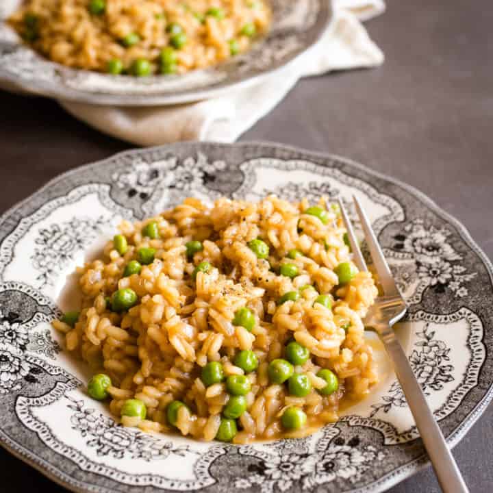 easy risotto with peas