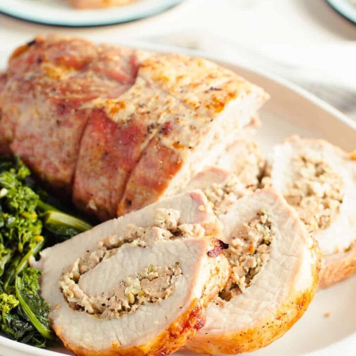 sliced rolled pork loin roast