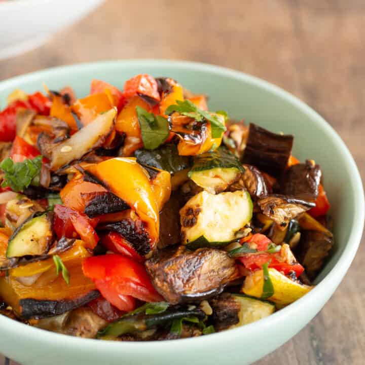 grilled ratatouille in a bowl