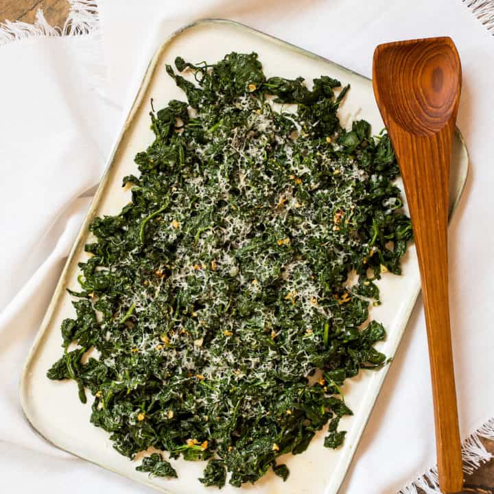 broiled parmesan spinach with garlic