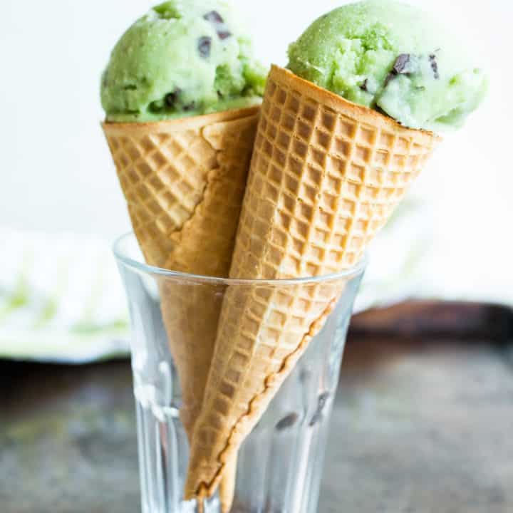 vegan basil mint chip ice cream