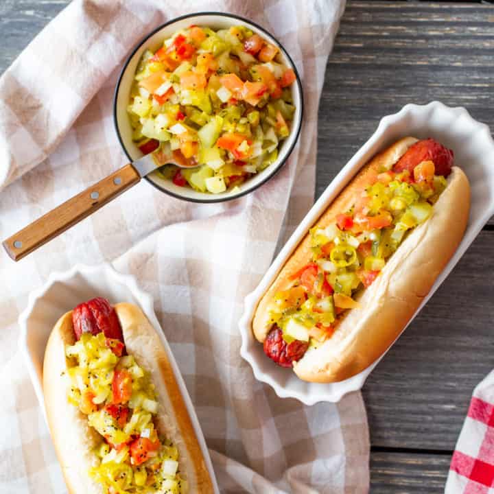 Chicago dog relish for hot dogs or burgers