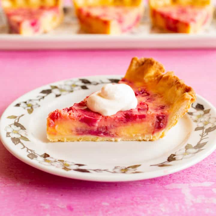 slices of rhubarb lemon pie