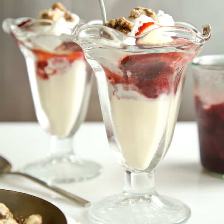 Pickled strawberry sundae sauce