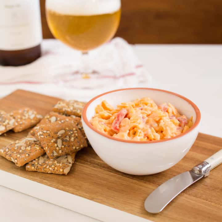 We'd all be happy to eat the entire party-sized bowl of pimiento cheese, but that's not a great idea. Make this single-serving recipe instead!
