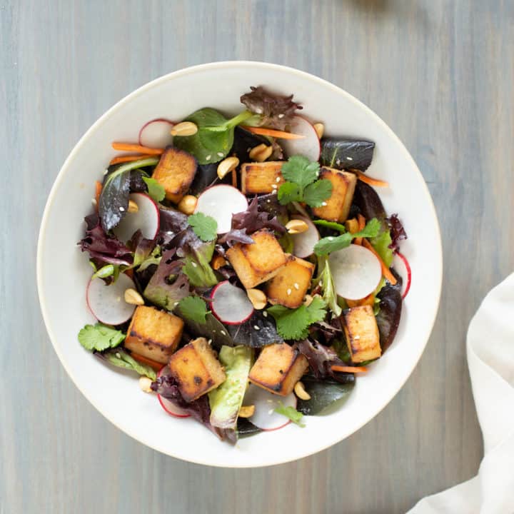 crispy baked tofu salad