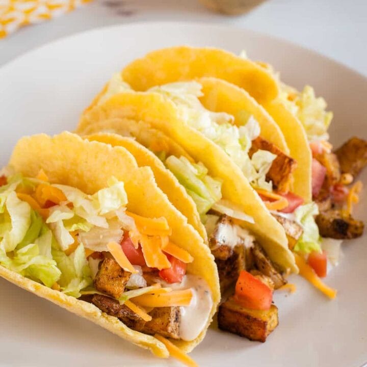 spicy potato tacos with chipotle sauce