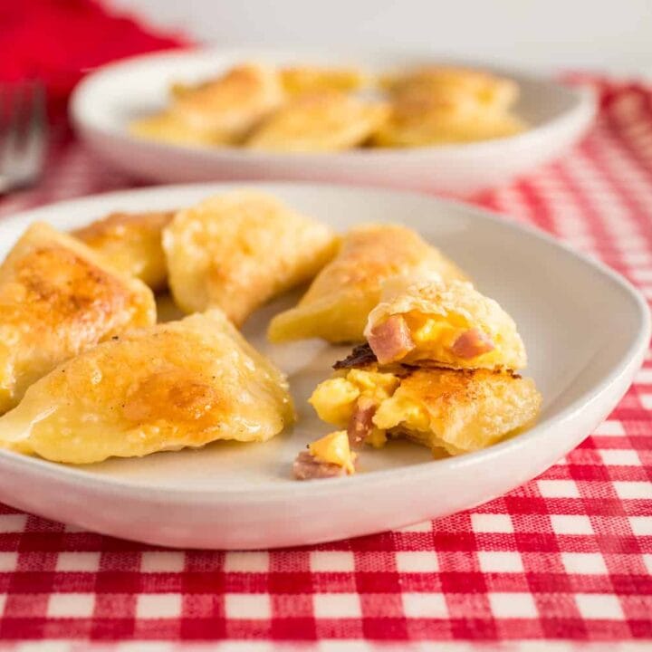 pork roll, egg and cheese pierogies