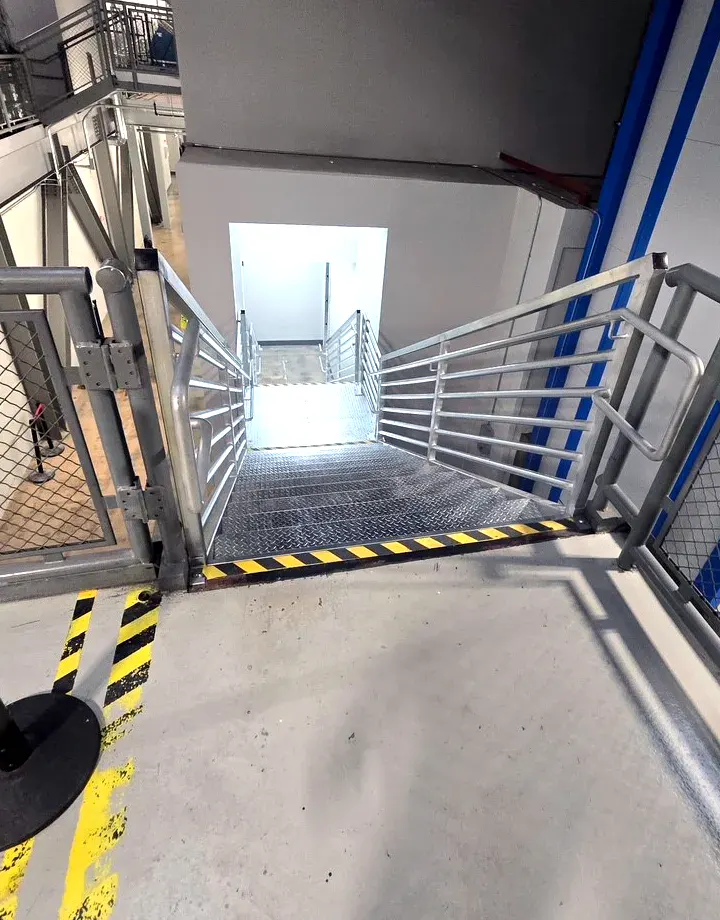 Custom Industrial Steel Stairs by FCP - image shows landing