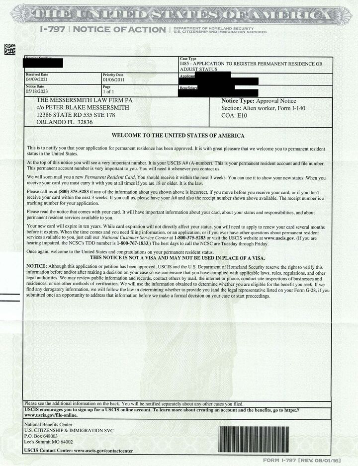 Green Card Approval