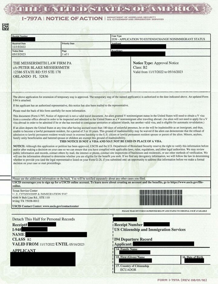 Immigration Petition Approval