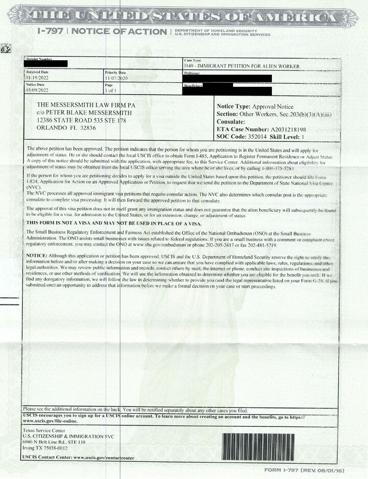 Employment Green Card Approval